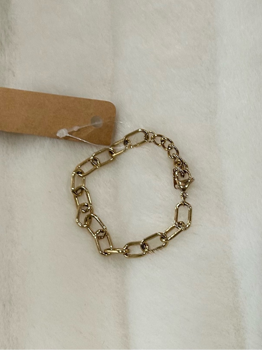 Gold Chunky Paperclip Chain Bracelet